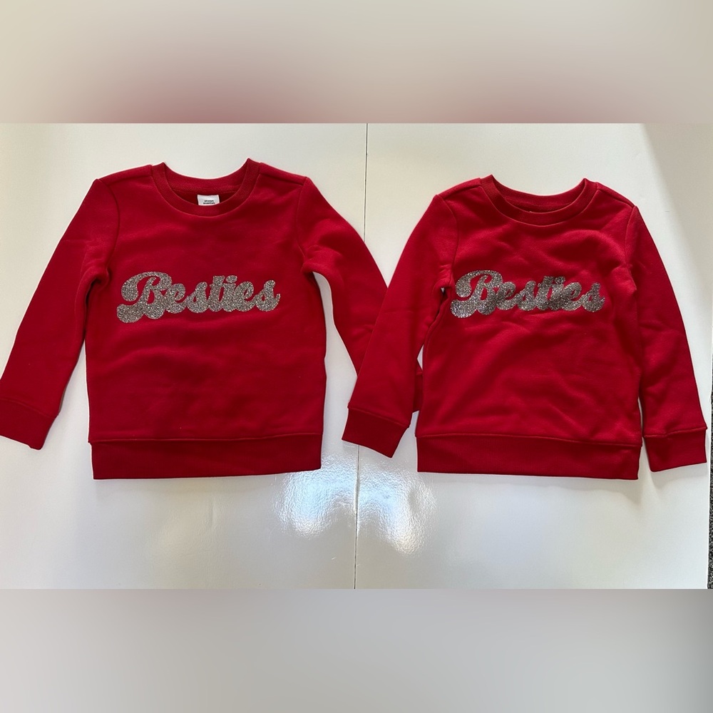 Amazon Essentials Toddler Girls’ Besties Crewnecks - Size 4T